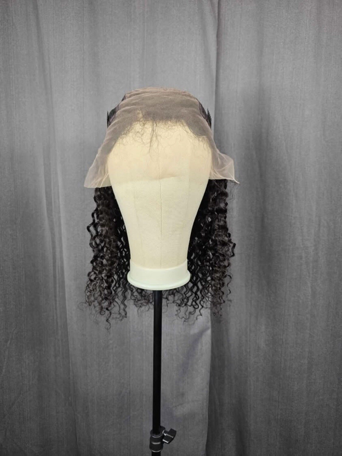 24 inch 13×6 lace front Deep curl preplucked hairline Natural black Human Hair