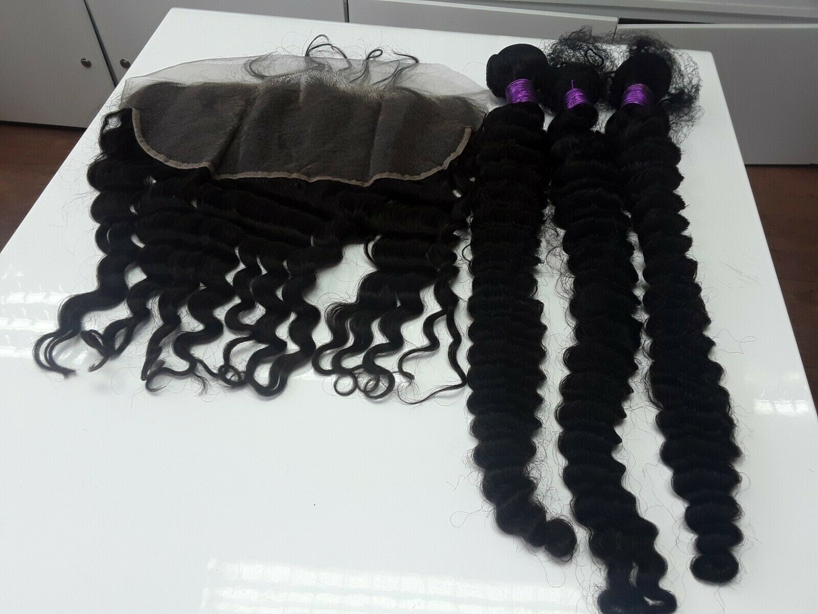 12A 26+26+26&18INCH 13X6 WIDER FRONTAL CAMBODIA VIRGIN HUMAN HAIR DEEP WAVE 410g