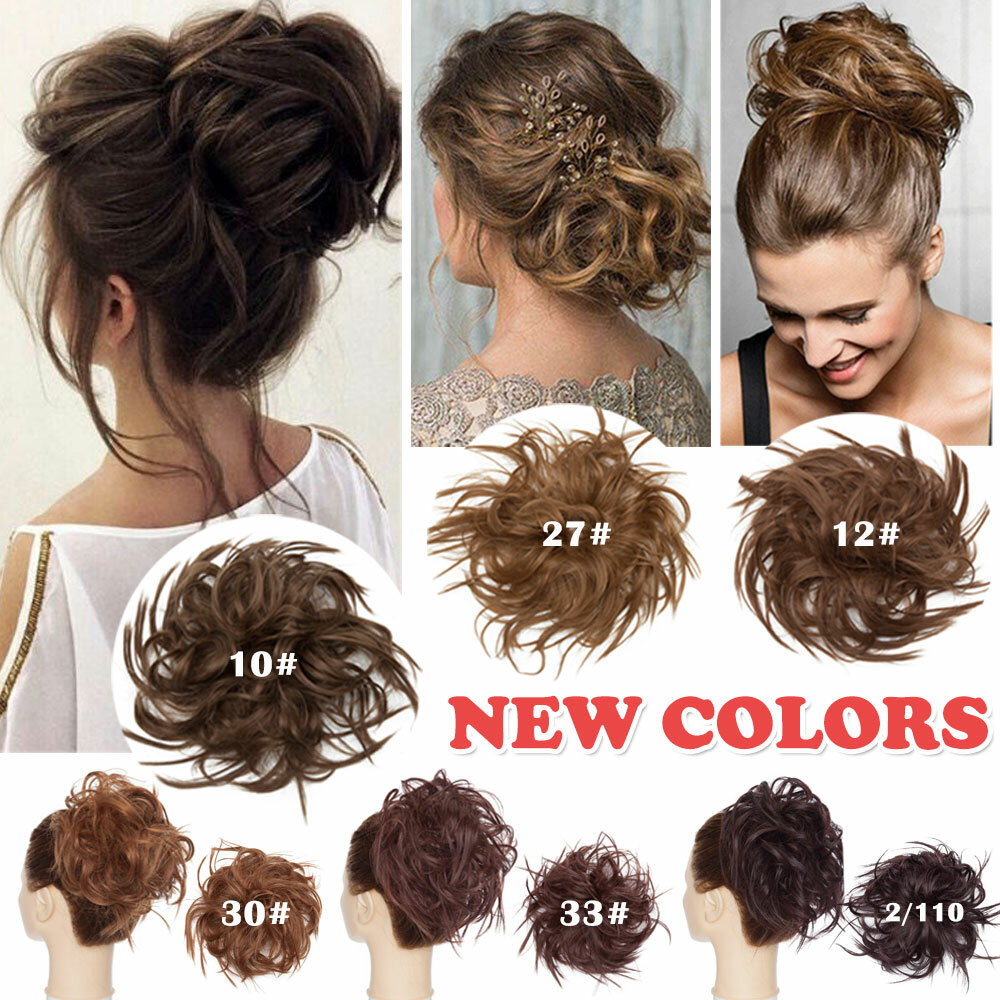 X-LARGE Thick Messy Bun Hair Piece Scrunchie Updo Hair Extension as Human BUN US