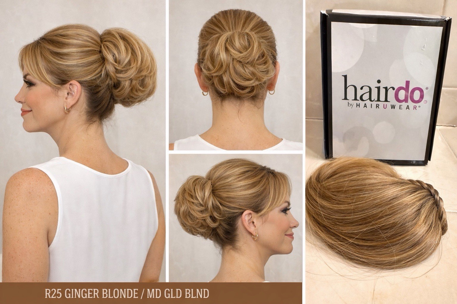Hairdo Modern Chignon Claw Clip Bun – R25 Ginger Blonde/Medium Gold Blend