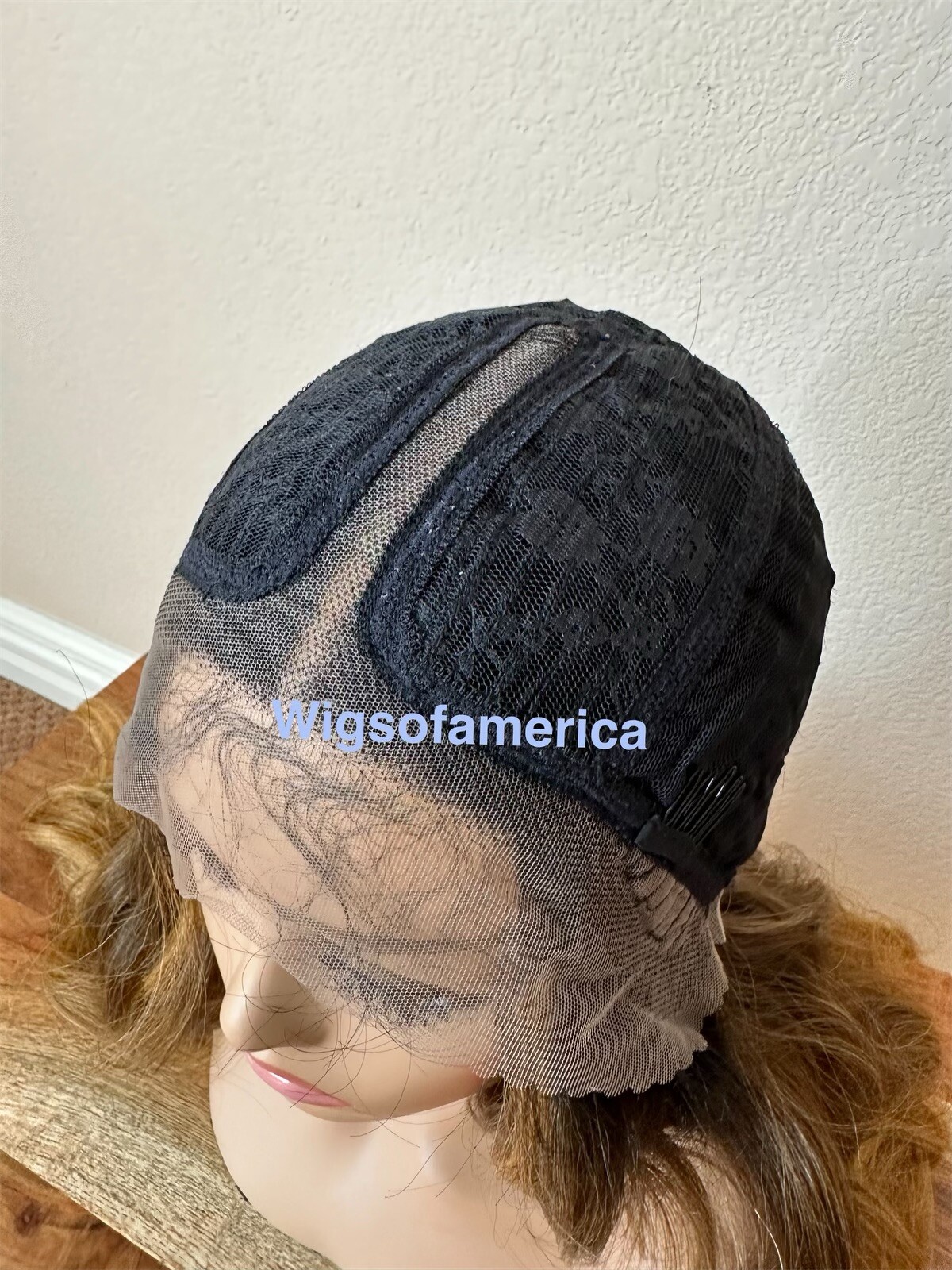 Honey Blonde Ombré Wig Wavy Layered Lace Front Middle Part 26 Inch Long Heat Ok