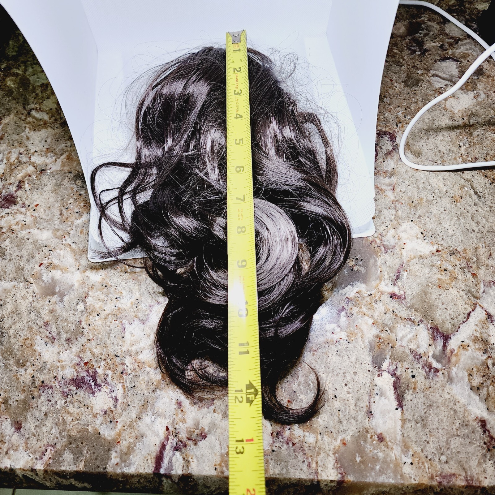 Ladies hair extension with claw clip 12 inches long deep brown/black US Seller!