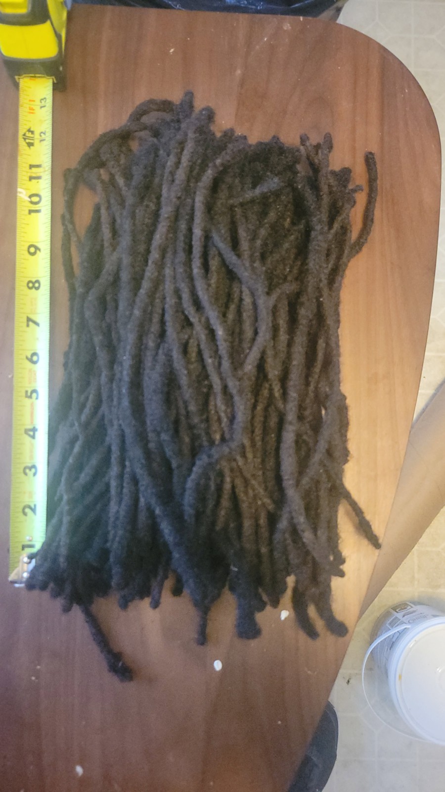 100% human hair dreadlocks, black. 116 dreads