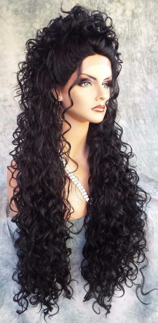 26″ X-LONG LACE FRONT DEEP C-PART HIGH HEAT SAFE WIG COLOR #1 SEXY 1116 NEW
