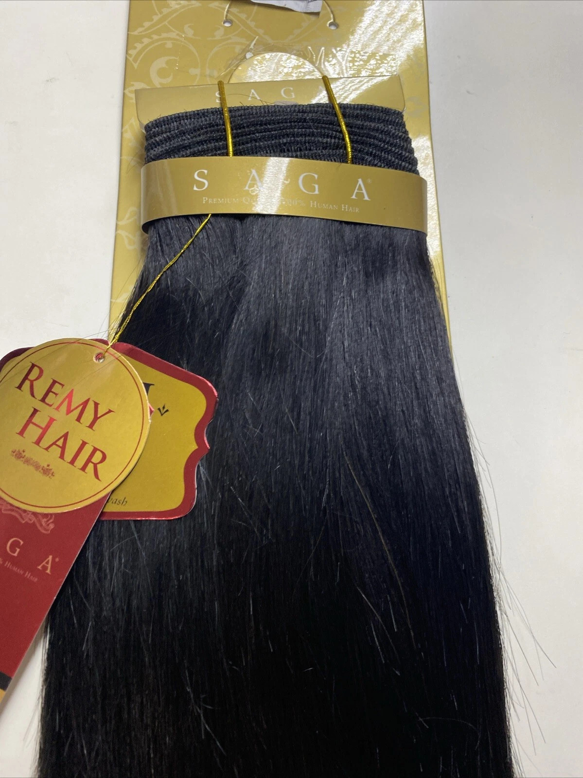 SHAKE-N-GO Saga Gold Remy 100% Human Hair Yaky Weave 10″ #4