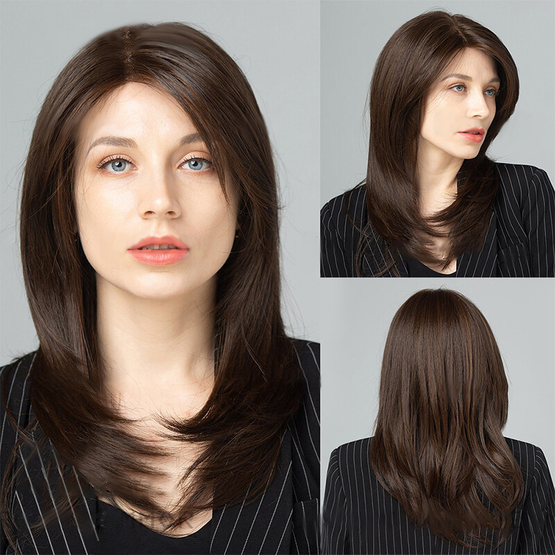 Mono-Filament Top Wig Lace Front Hand-Tied Wigs Monofilament Top Wigs Brown Wigs