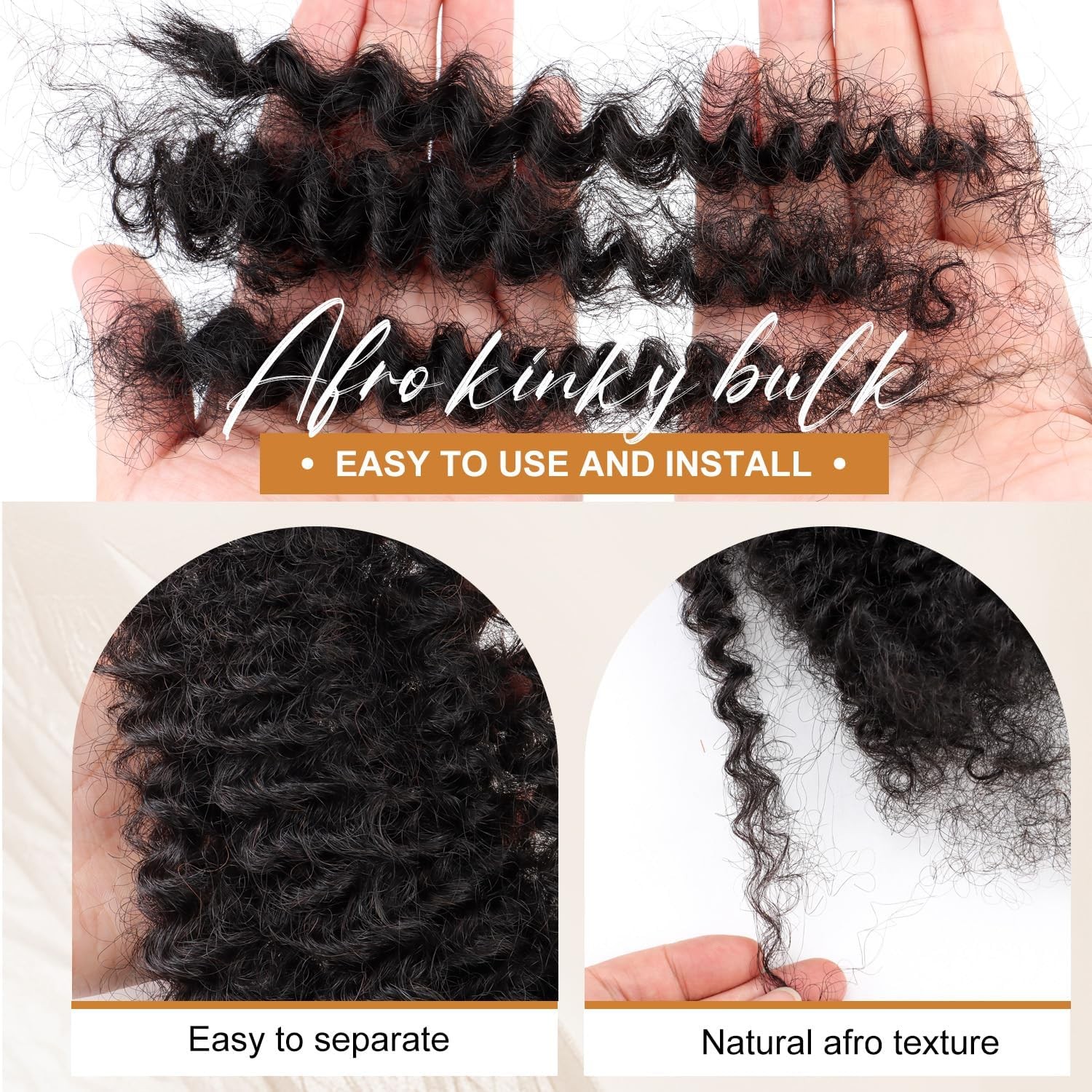 Obeani Afro Kinkys Bulk Human Hair For Braiding 30G/Pc Brazilian Remy Human