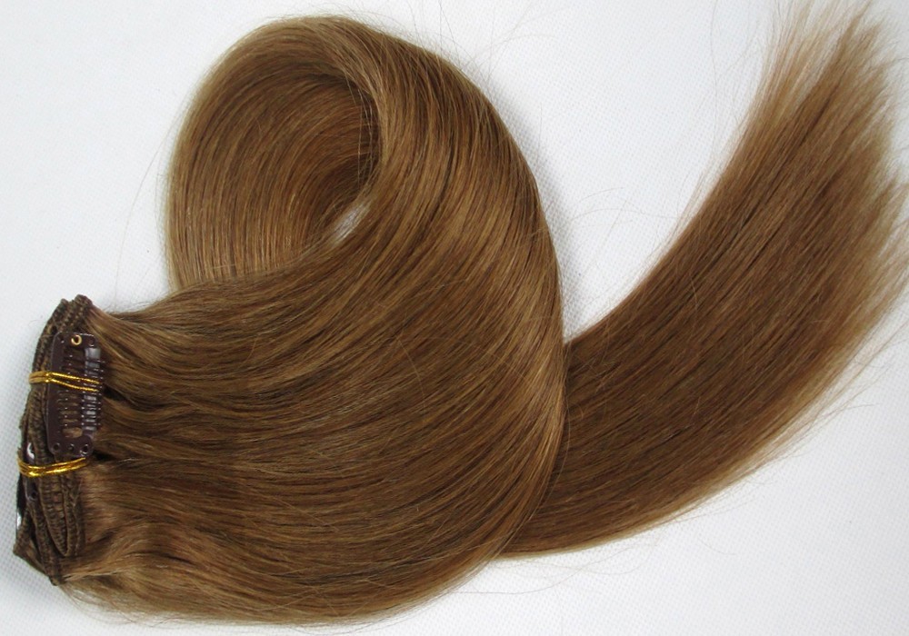 Full Head Double Weft Clip in on Remy Human Hair Extensions Thick European Hair