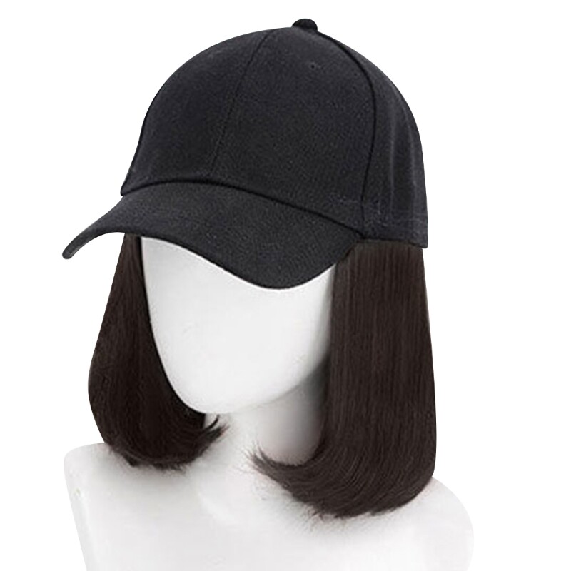 Cancers Patients Baseball Hat with Long Hair Wigs Synthetic Hat for Women Casual