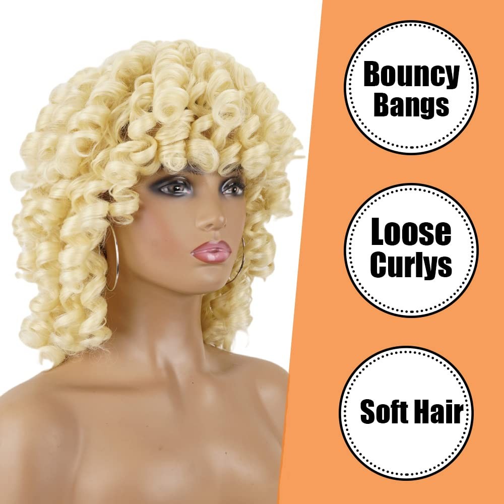 Short Loose Curly Wigs Heat Resistant Fiber Fluffy Weave Curl Afro Synthetic …