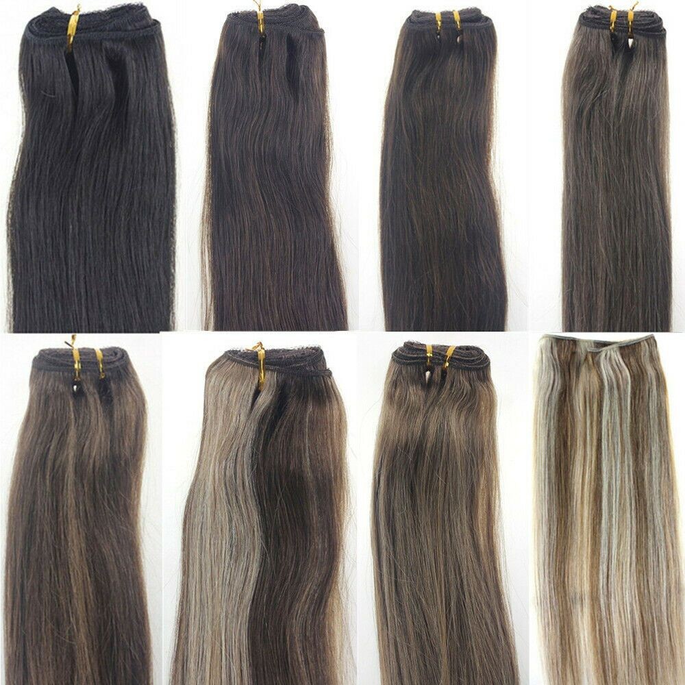 100g Weft Hair Bundles Sew In 100% Remy Human Hair Extensions Double Weave Thick