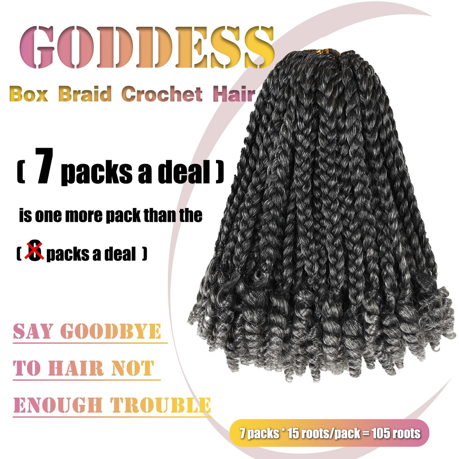 Hahoness 7 Packs 10 Inches Goddess Braid Crochet Hair Toni Curl Ends For Black