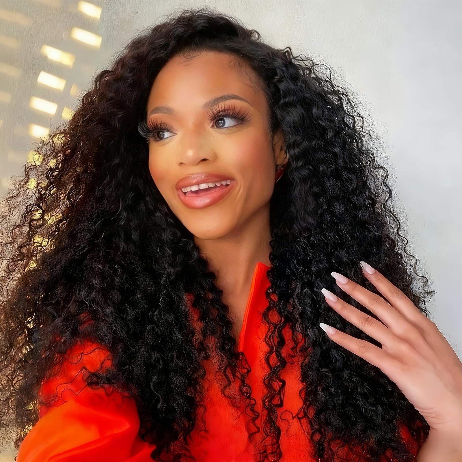 Deep Wave Curly Half Wig 28″ Human Hair, 200 Density, Glueless, Flip Over, Seaml