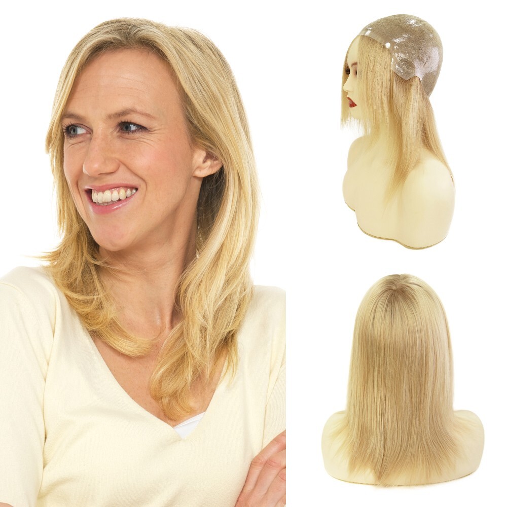 Women Chinese Hair Full Head Wig Thin Skin Wigs Human Hair Medium Size 10” #SIC