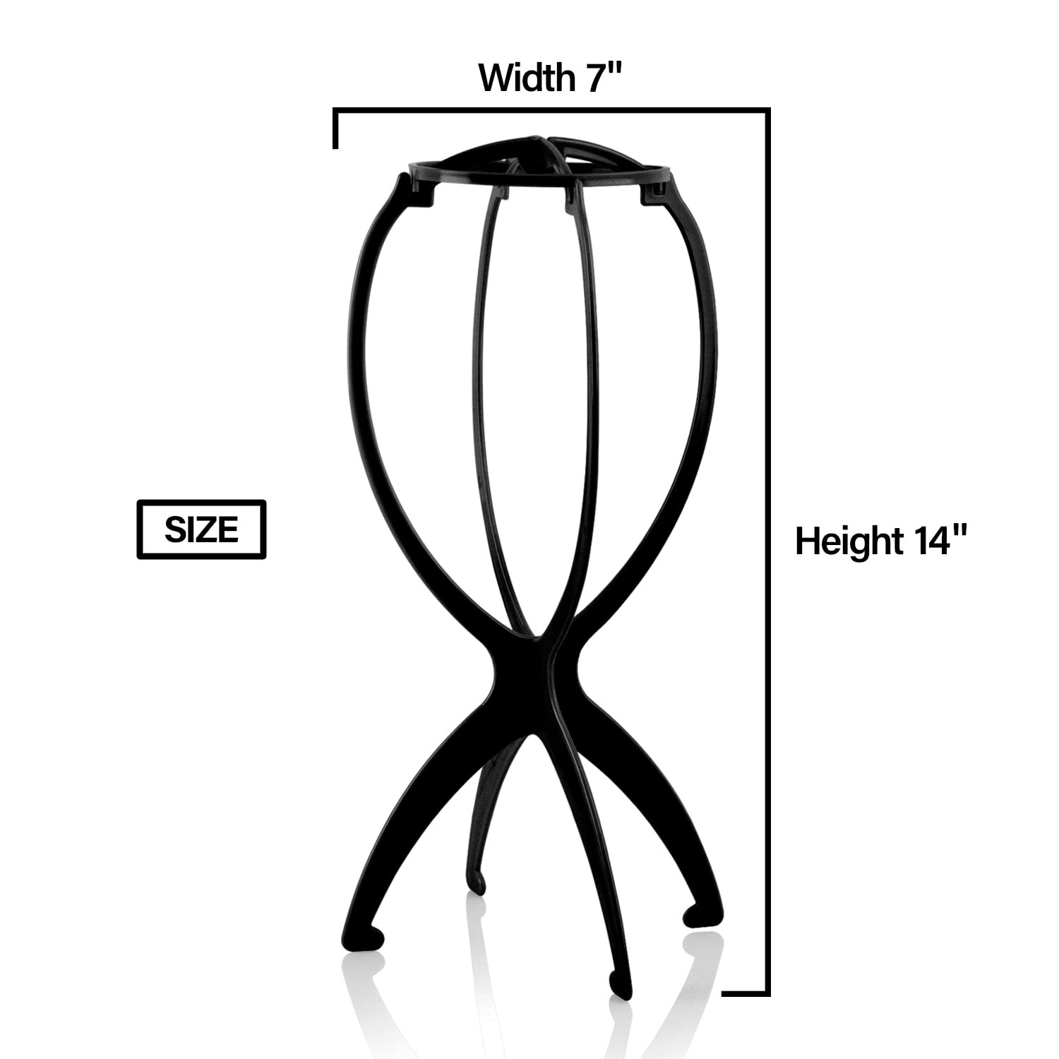 Wig Stand 14”x7” Portable Durable Folding Dryer – Quick Drying & Easy