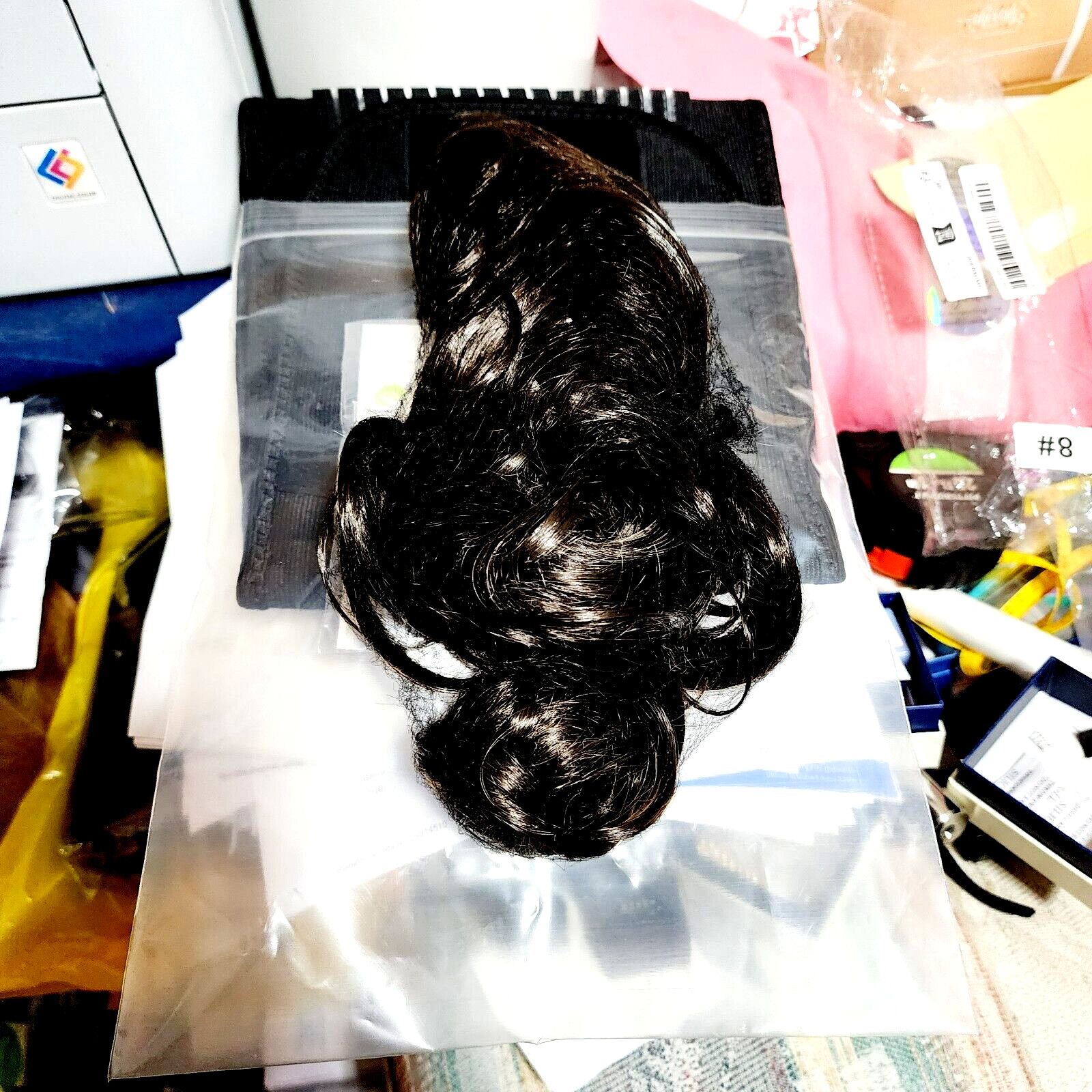 Ladies hair extension with claw clip 12 inches long deep brown/black US Seller!