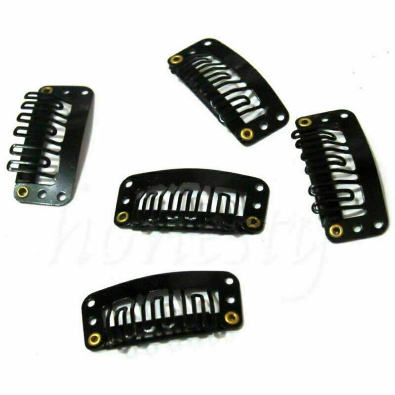 10/30/50pcs Beige Brown Black U Shaped Snap Clips 32mm for Hair Extensions