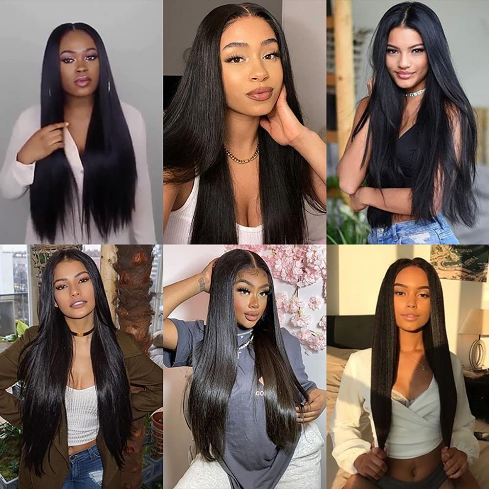 #1B Straight Bundles Human Hair 12 14 16 Inch Natural Black Straight Bundle H…