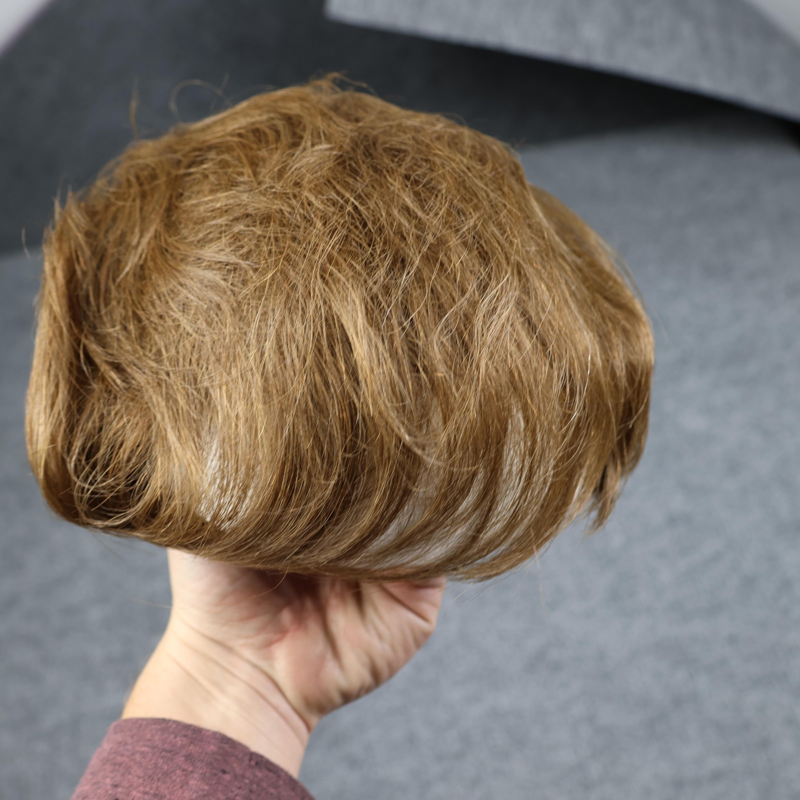 Vintage Helene Curtis 100% Human Hair Topper Brown Made In Japan Wiglet