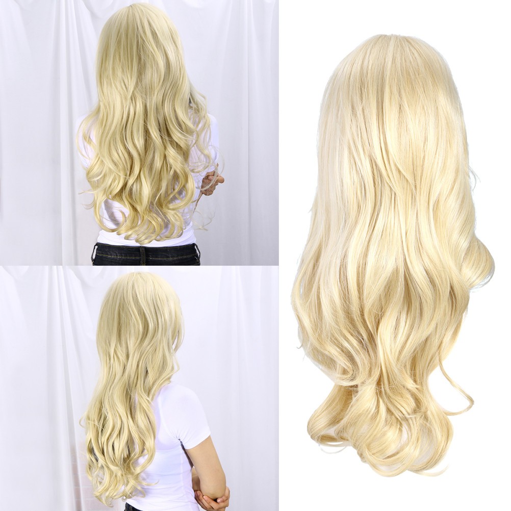 Wig High Temperature Fiber Light Brown for Daily Use 1Set 27.6Inch