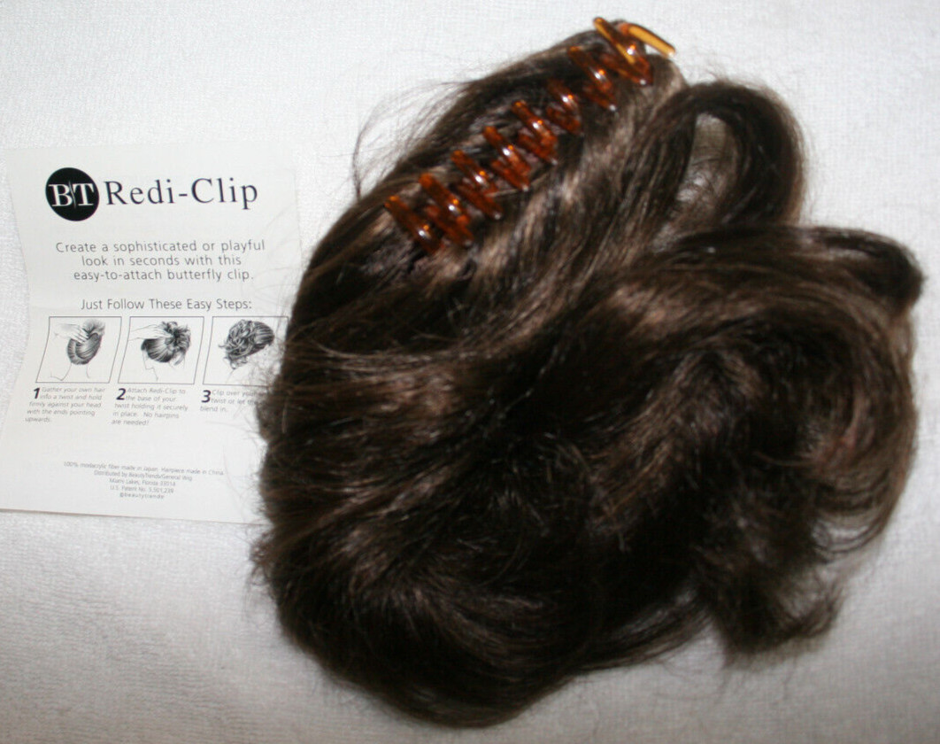 BT Ready To Wear Hair Extension Easy Clip Butterfly Frosted Medium Brown 12″ L