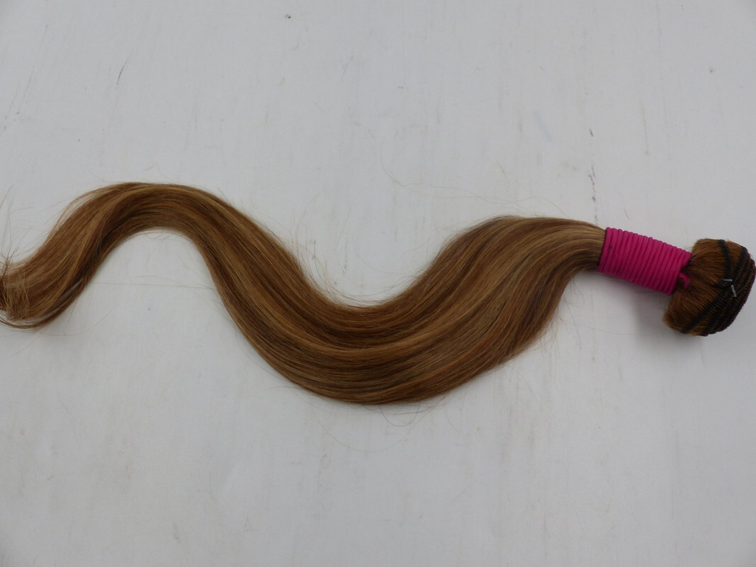 MEGALOOK 20″ HUMAN HAIR SILKY STRAIGHT 3PC EXTENSION BUNDLE W/ CLOSURE DARK BLND