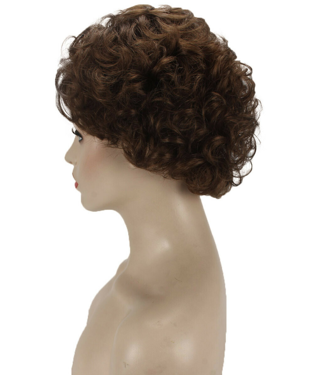 Monroe – Curly Kanekalon Synthetic Fiber Full Wig, 4 – 4.5 in, Light Brown