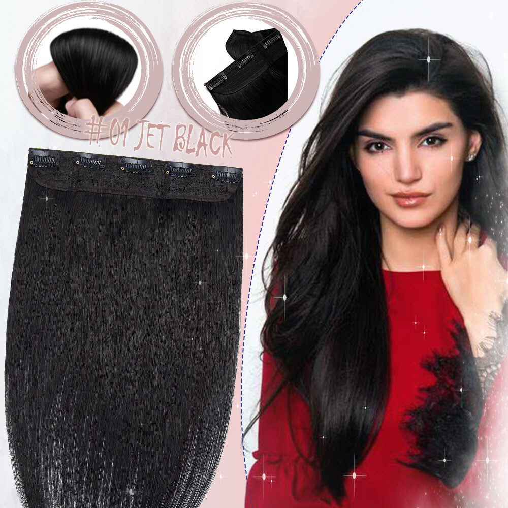 Luxury One Piece Hair Extensions 100% Remy Remy Clip In 3/4 Full Head 8-24Inch B