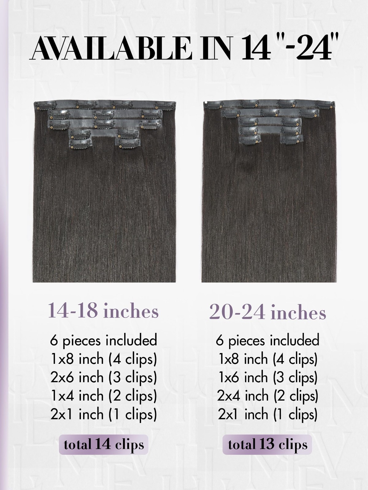 Invisible Yaki Straight Clip-In Hair Extensions, 18″ 220g, Real Human Hair, 12 P