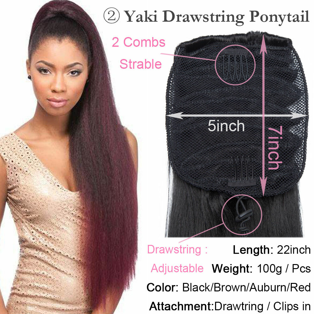Drawstring Ponytail Long Corn Wave Bun Style Clip In Pony Tail Hair Extensions H