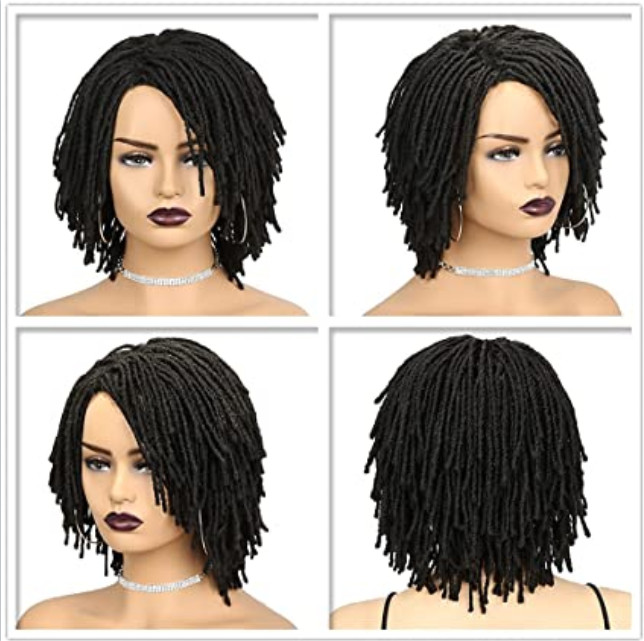 Dreadlock Wig Short Twist Wigs for Black Women Afro Curly Synthetic Hair Wig USA