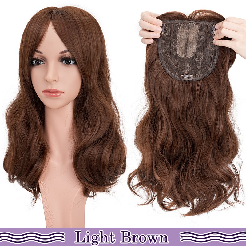 Free Part Women Topper Real As Human Hair Toupee Clip in Straight Wavy Hairpiece