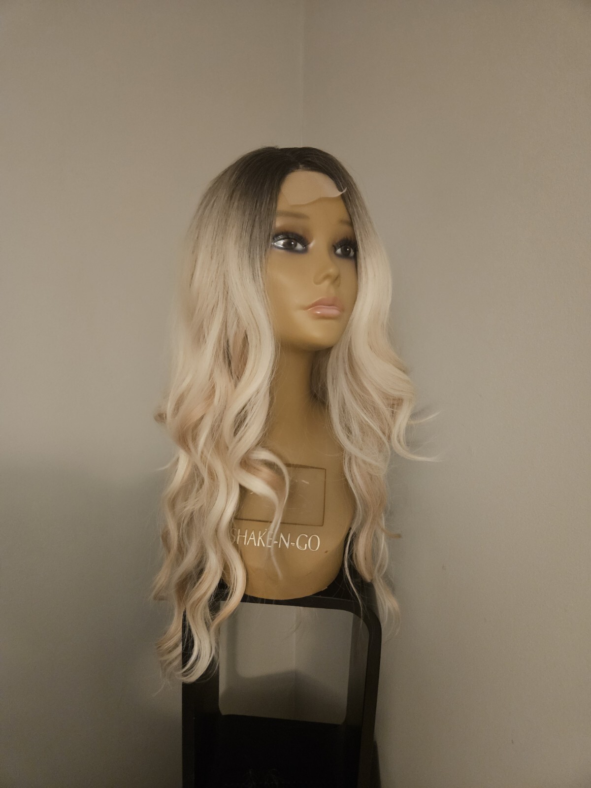 LACE FRONT MIXED LIGHT BLONDE LONG WAVY ROOTED WIG