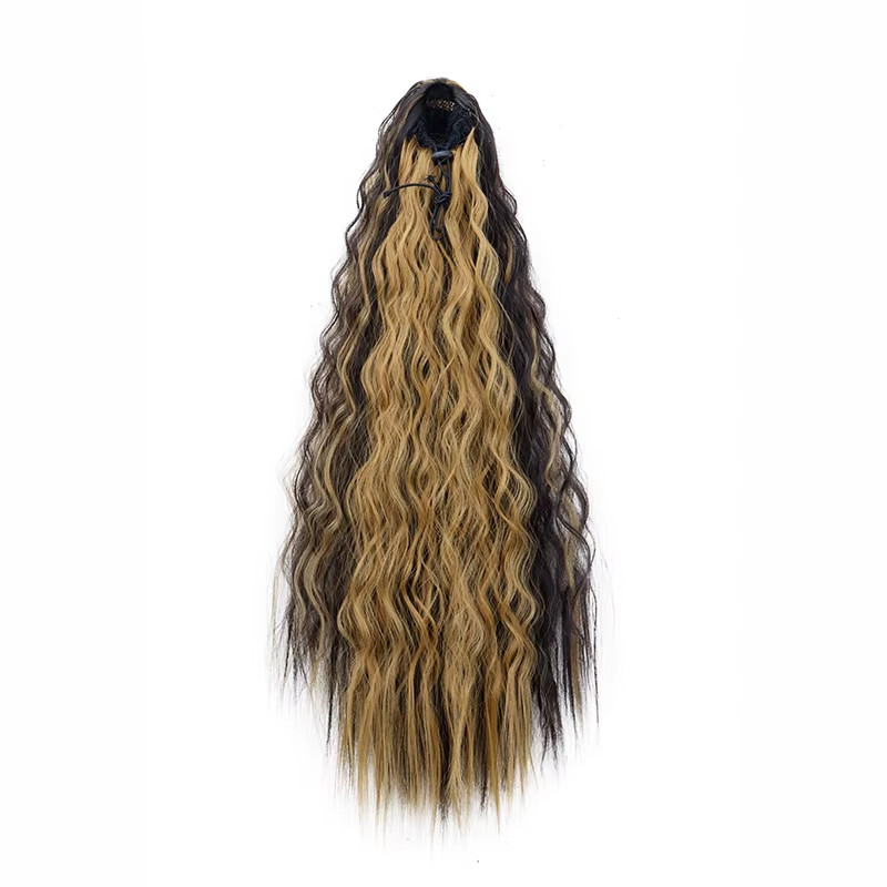 22″ Synthetic Kinky Curly Drawstring Clip-In Ponytail Hair Extension for Women