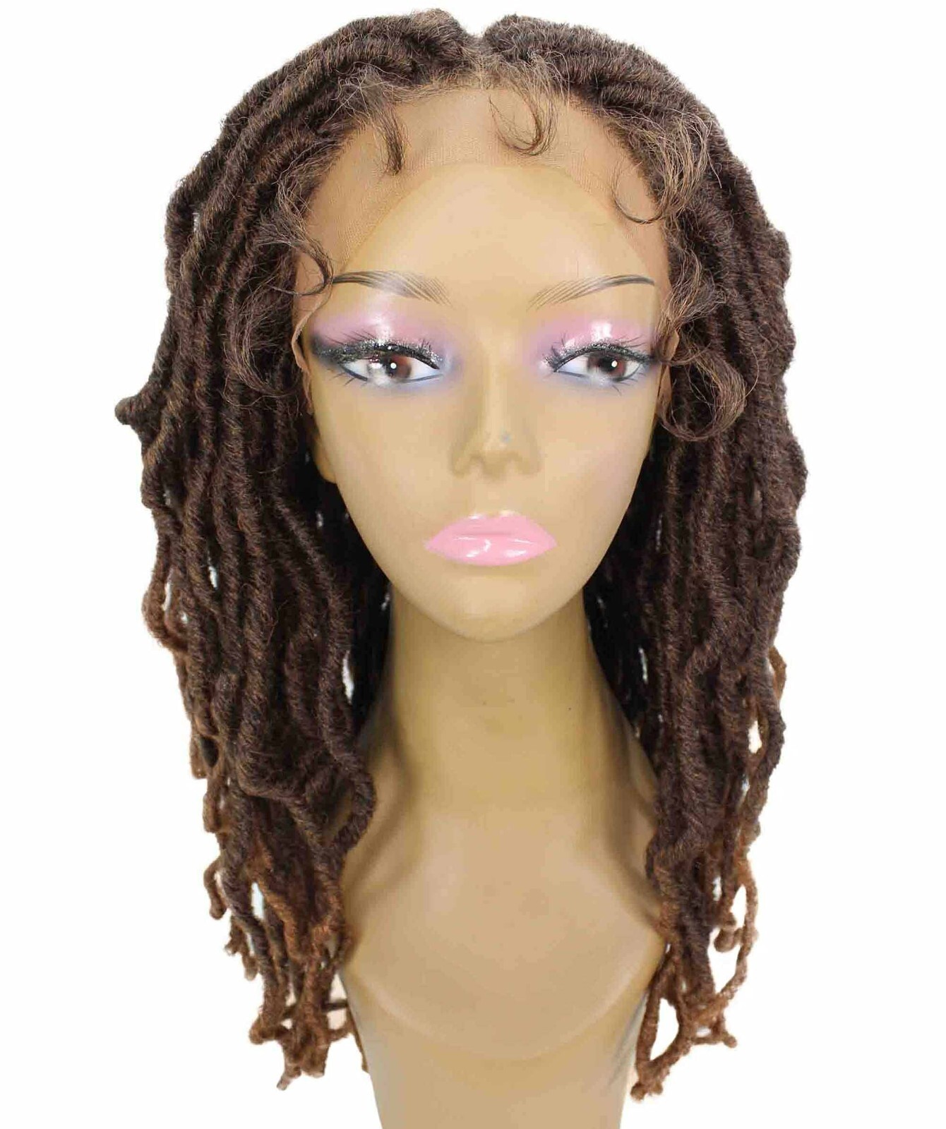 LUXLUXE Dara Curly Dara 22 in Long Dara 4X4 Hand Tied Lace Braid Braided Wig,