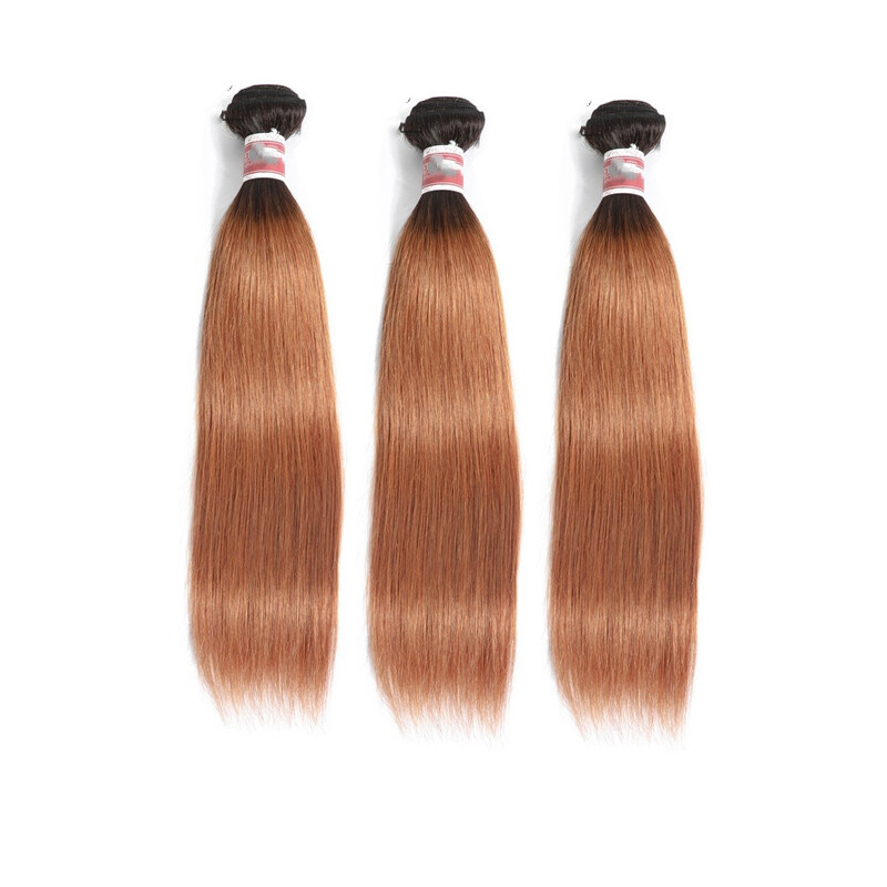 3 Bundles 1B/30 Ombre Color Silky Straight Brazilian 100% Virgin Human Hair