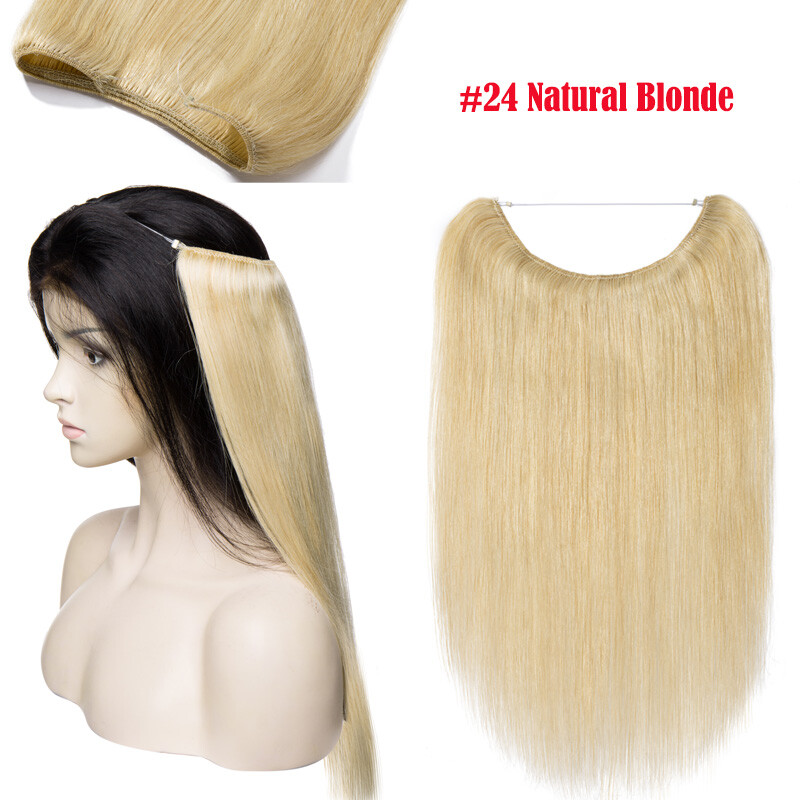 Balayage Thick Wire In Real Human Hair Extensions Hidden Headband One Piece Weft