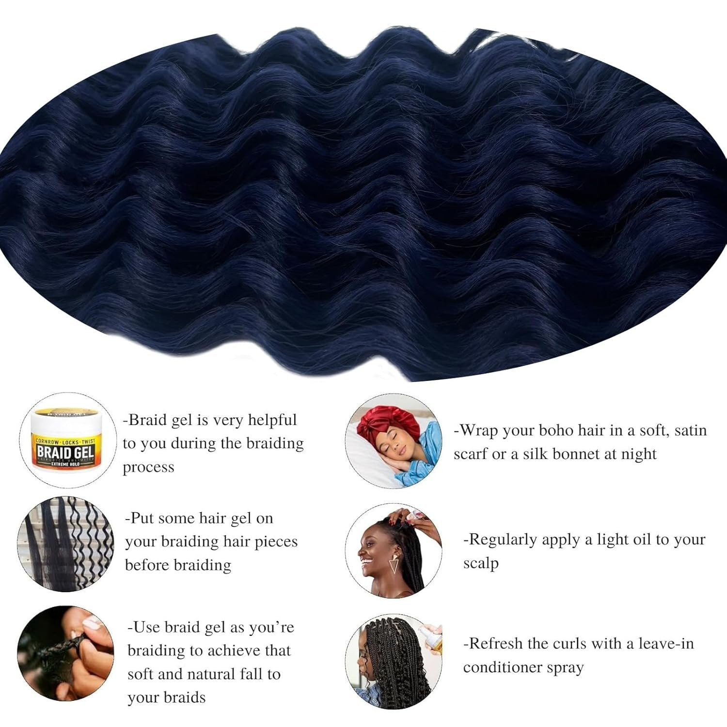 Water Deep Wave Curly Wavy Braiding Hair Pre Stretched Ocean Wave Crochet Hair N