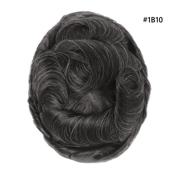 Durable Mens Skin Toupee Injected PU Human Hair System Replacement Wig Men 8X10