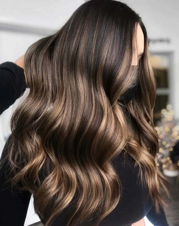 Long Ombre Highlight Wig 13×4 Lace Front Human Hair Wig for Women Daily Party