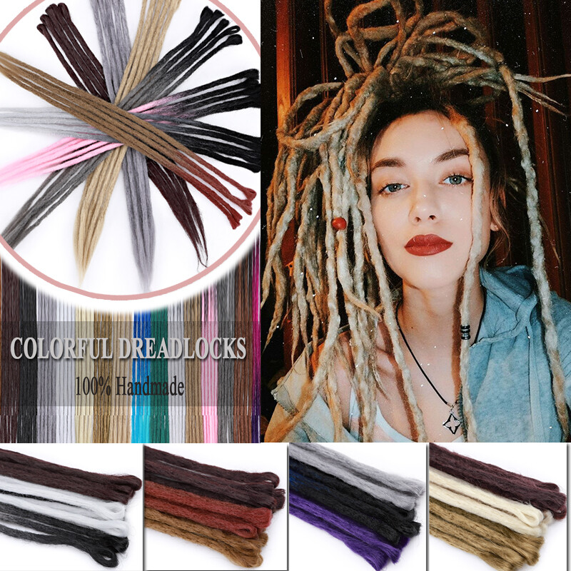 Hip-pop Wool Dreadlocks Crochet Single Ended Braided Hair Extensions Dreads Afro