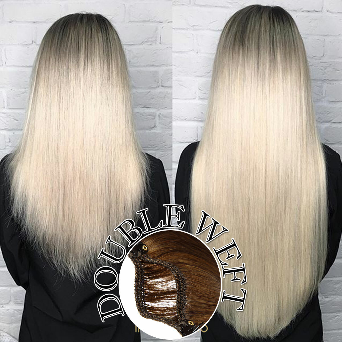 Luxury THICK Double Weft Clip In 100% Real Remy Human Hair Extensions Full Head