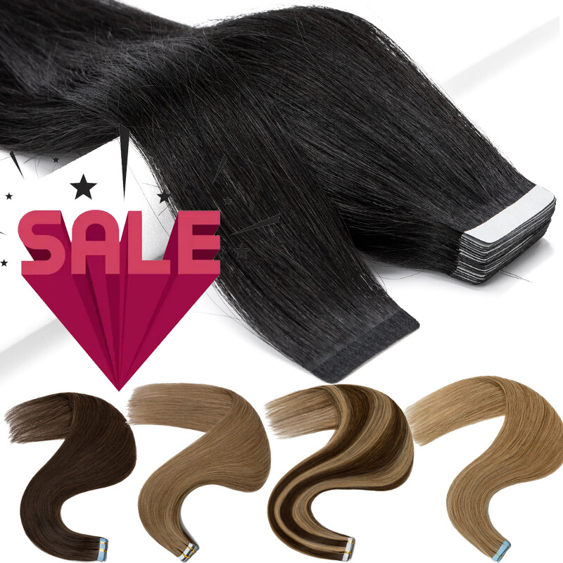 Russian Tape In Remy Human Hair Extensions Skin Weft Invisible Thick 16 18 20 22