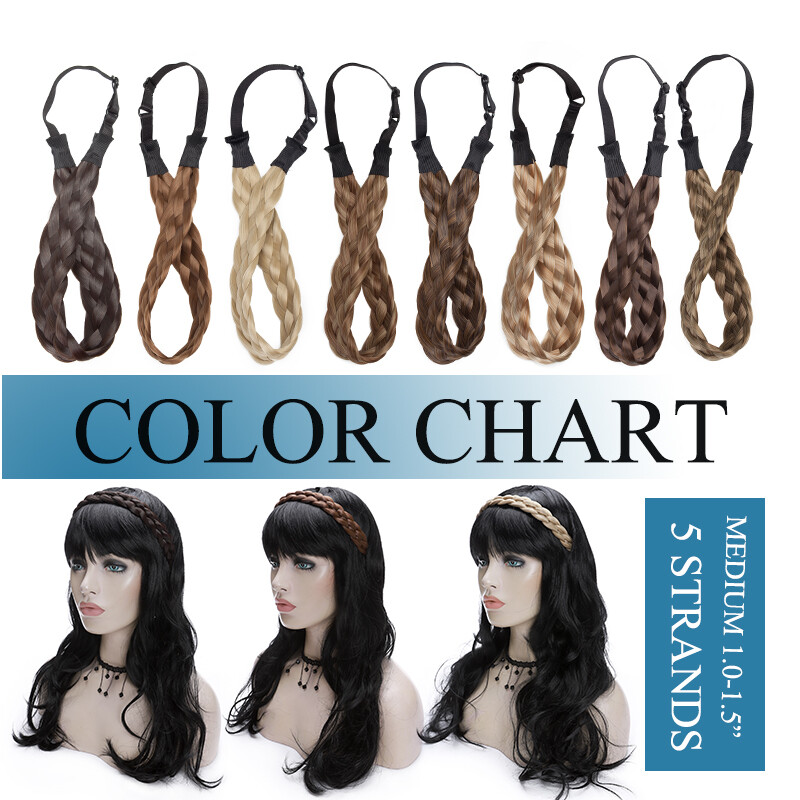 Women Hair Braided Plaited Headband Plait Hairband Hairwear as Human Synthetic