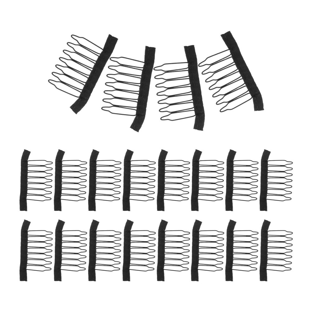 40Pcs Durable Wig Fixing Clips Steel Hair Accessories with Fabric Lining