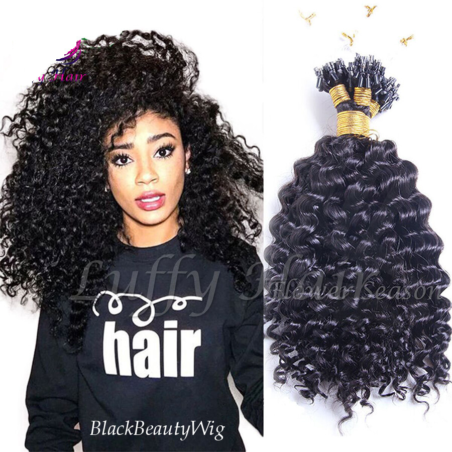 Curly Brazilian Micro Loop Ring Human Hair extension Micro Beads 100g 100Pcs