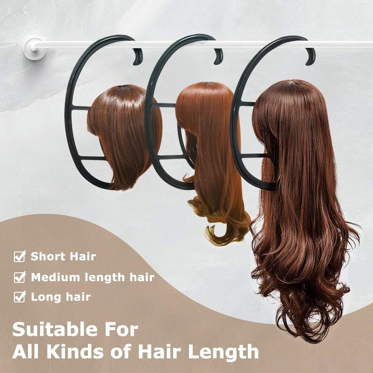 Hanging Wig Stand Set of 4 – Space-Saving Holder for Wigs & Accessories