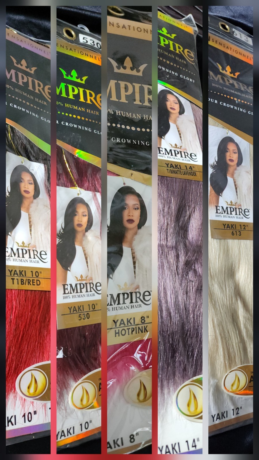 EMPIRE YAKI – SENSATIONNEL 100% HUMAN REMY HAIR SOFT YAKY WEAVE W/ ARGAN OIL