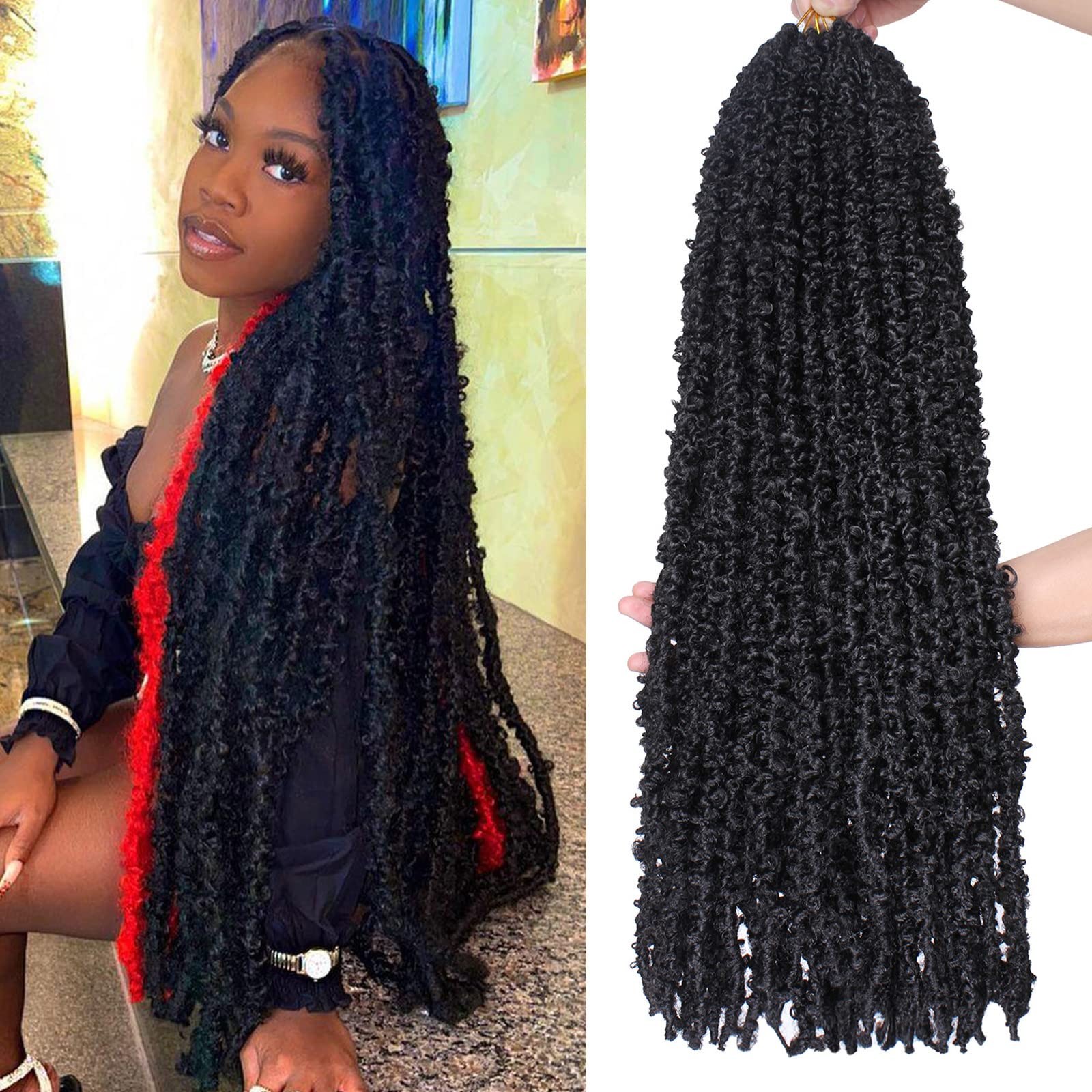 30 Inch Long Butterfly Locs Crochet Hair 6 Packs Distressed Locs Crcoeht Brai…