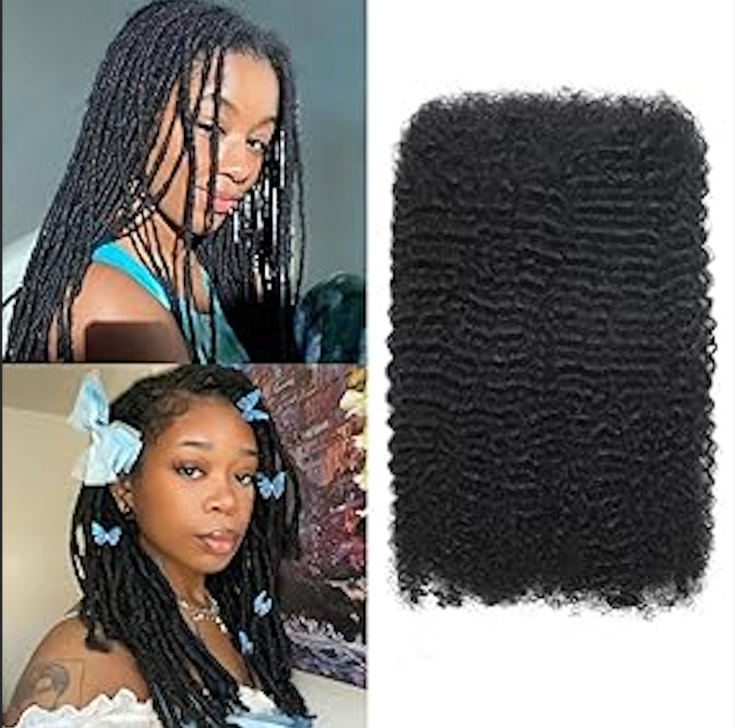 Afro Kinkys Bulk Human Hair For Braiding, 50 Gram Afro Kinky-Curly Human Hair Bu